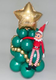 Personalised Naughty Elf Arrival Inflated Christmas Tree Balloon