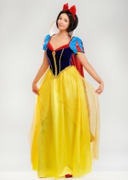Womens Deluxe Long Snow White Princess Costume